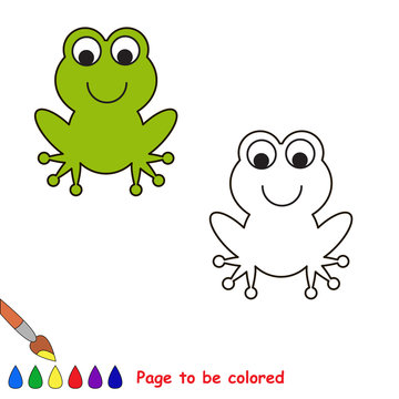 Cartoon frog to be colored. 