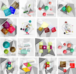 Fototapeta premium Set of abstract geometric infographic banner templates