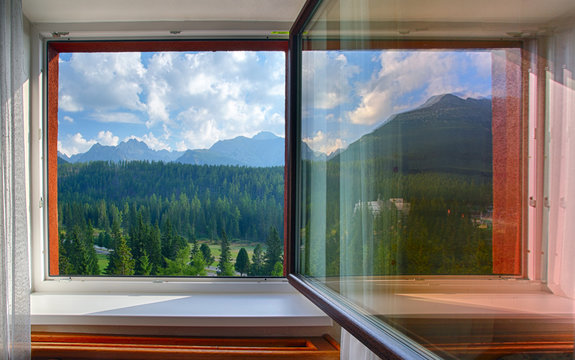 Fototapeta Tatras from window at day