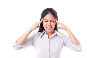 woman suffers from headache, migraine