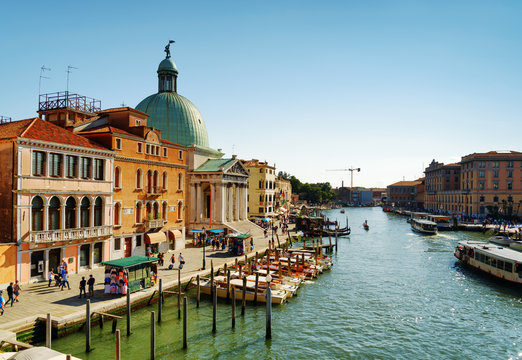 View of the Grand Canal and the San Simeone Piccolo in Venice