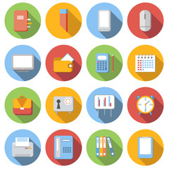 Business flat icons set