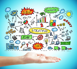 Obraz premium hand showing concept of business plan