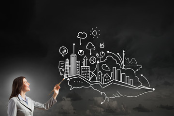 Woman with paint brush