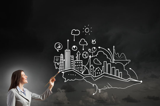 Woman with paint brush