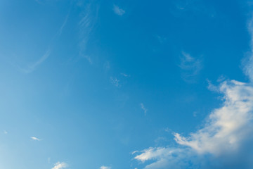 Fototapeta na wymiar blue sky weather background with white clouds