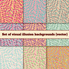 Set of optical illusion backgrounds (vector)