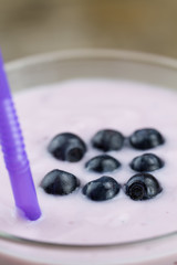 Blueberry smoothie with berries. Healthy vegetarian food, diet.