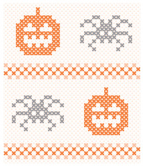 Seamless Halloween background with symmetrical pattern for web page backgrounds, textile designs, fills, banners, cards