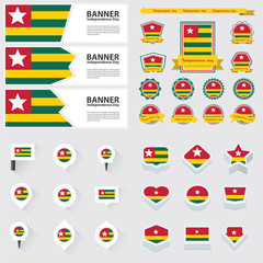 togo independence day, infographic, and label Set.
