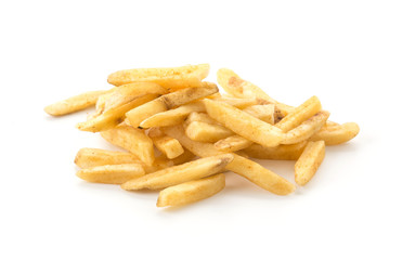 french fries on white background