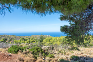 Fototapeta na wymiar Beautiful view of land and sea in Zakynthos