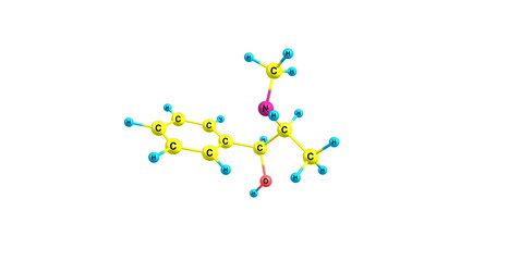 Naklejka premium Pseudoephedrine molecular structure isolated on white