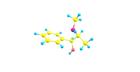 Pseudoephedrine molecular structure isolated on white