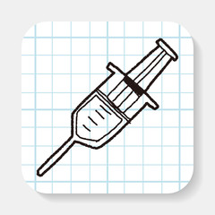 Syringes doodle drawing