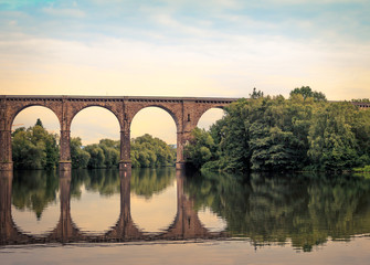 Old aqueduct over river Ruhr - obrazy, fototapety, plakaty