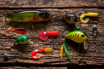 bait to catch fish on a wooden background © itakdalee