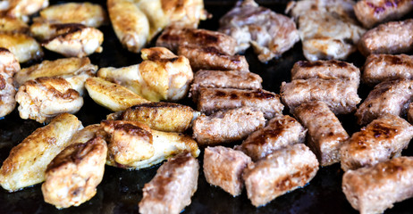 Barbecue grill on the propane gas grill.