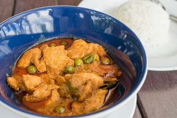 Thai style pork dry curry