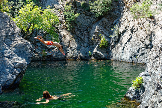 Waterfalls in Samothraki  "Vathres" in Nothern Greece
