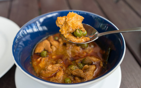 Thai style pork dry curry