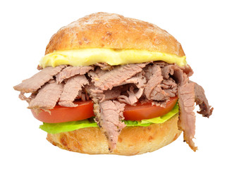 Beef And Salad Sandwich Roll