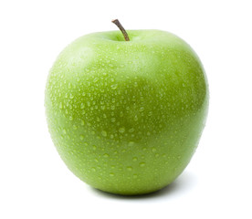 Зеленое яблоко с каплями