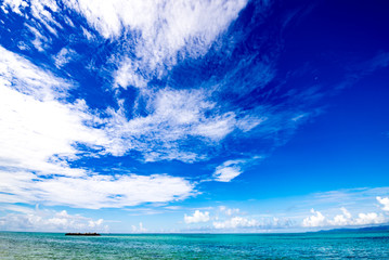Obraz premium Sea, sky, landscape. Okinawa, Japan, Asia.