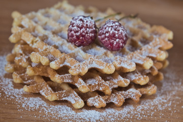 Waffles with Raspberries