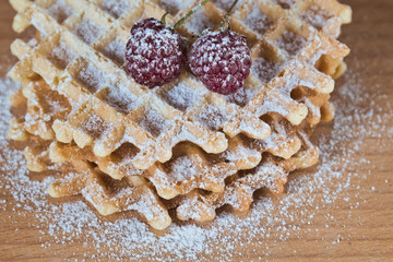 Waffles with Raspberries