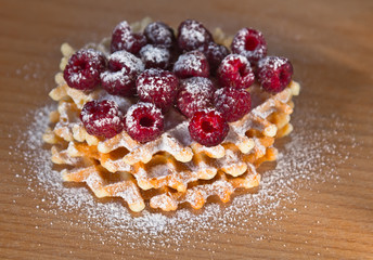 Waffle with berries