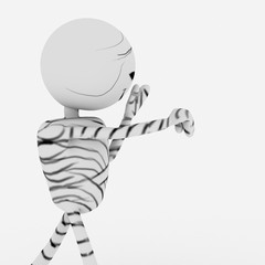 Halloween cartoon stylish and modern mummy character