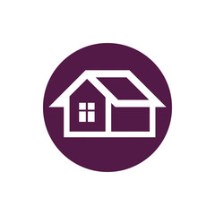 Real estate icon, vector abstract house. Property developer symb