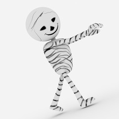 Halloween cartoon stylish and modern mummy character