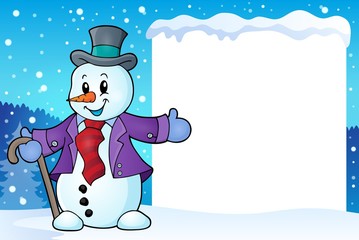 Frame with snowman topic 2