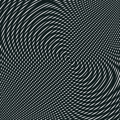 Op art, moire pattern. Relaxing hypnotic background with geometr