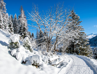 Panorama hiking pass above Davos, Switzerland.