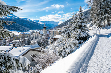 Panorama hiking pass above Davos, Switzerland.