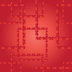 Vector seamless pattern. Squares from red balls. New year background. Abstract bright backdrop.