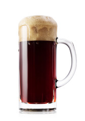Mug of dark fresh beer