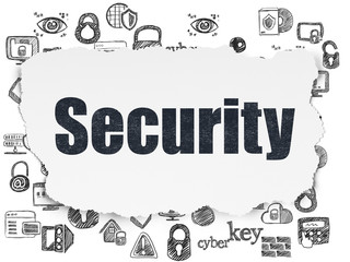 Protection concept: Security on Torn Paper background