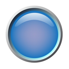 Blue isolated vector, glossy web button. Beautiful internet button.Empty on white background.