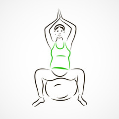 Lotus pose on fitball