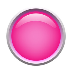 Pink isolated vector, glossy web button. Beautiful internet button.Empty on white background.