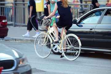 Fototapeta na wymiar Bike in traffic