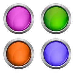 Set of isolated glossy vector web buttons. Beautiful internet buttons.
