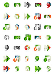 Set of abstract universal web icons, business logotype concepts