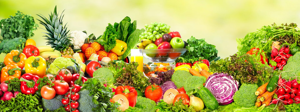 Fresh vegetables and fruits.