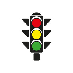 The traffic light icon. Stoplight and  semaphore, crossroads symbol. Flat
