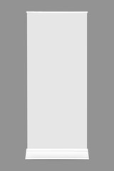 roll up banner on grey background